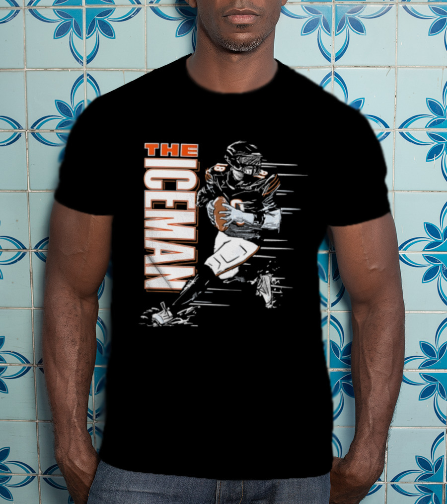 Chicago Bears The Iceman Football Player Running Holding Ball T-Shirt