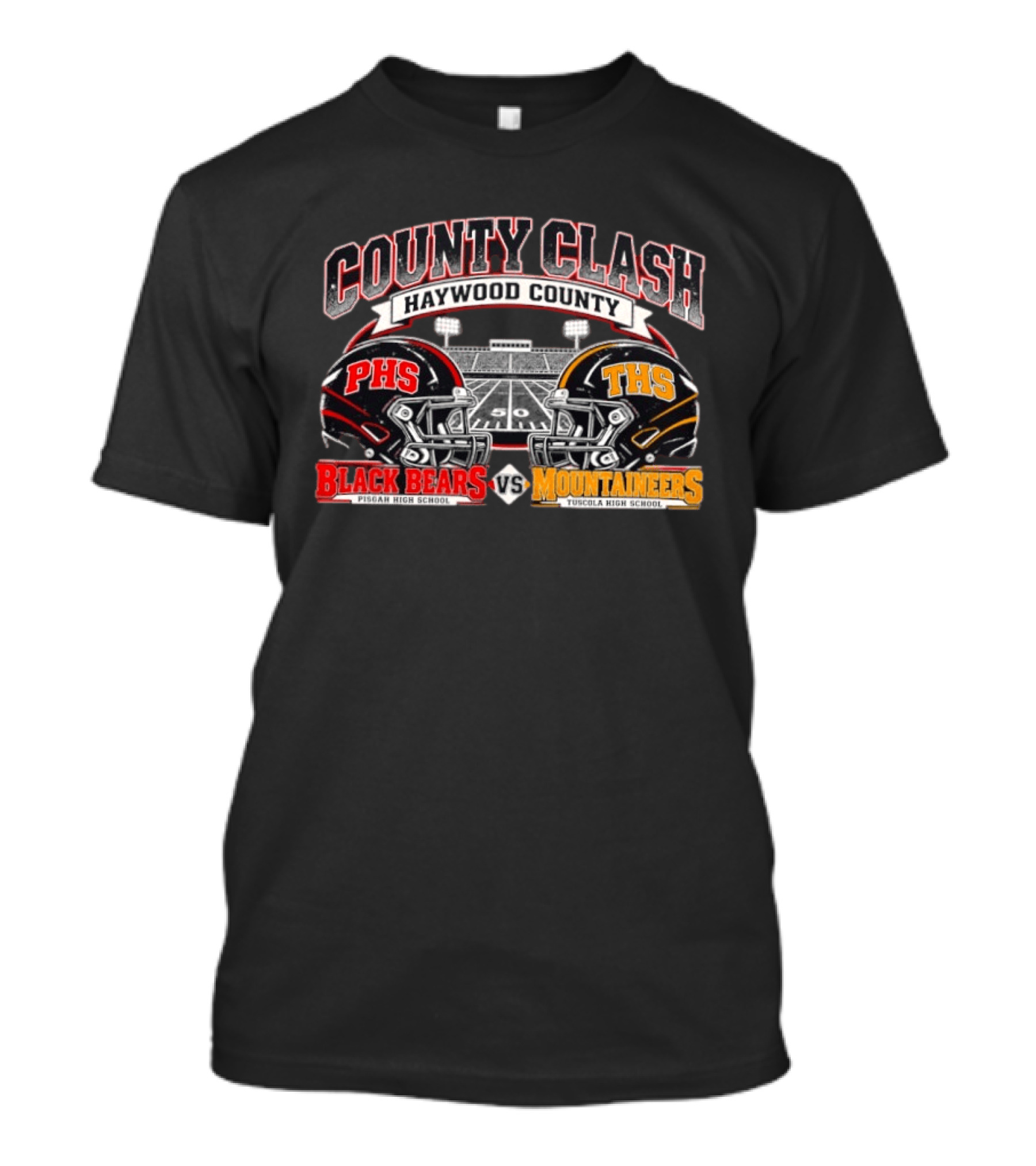 County Clash Haywood County PHS Black Bears Vs THS Mountaineers Pisgah High School Tuscola High School T-Shirt