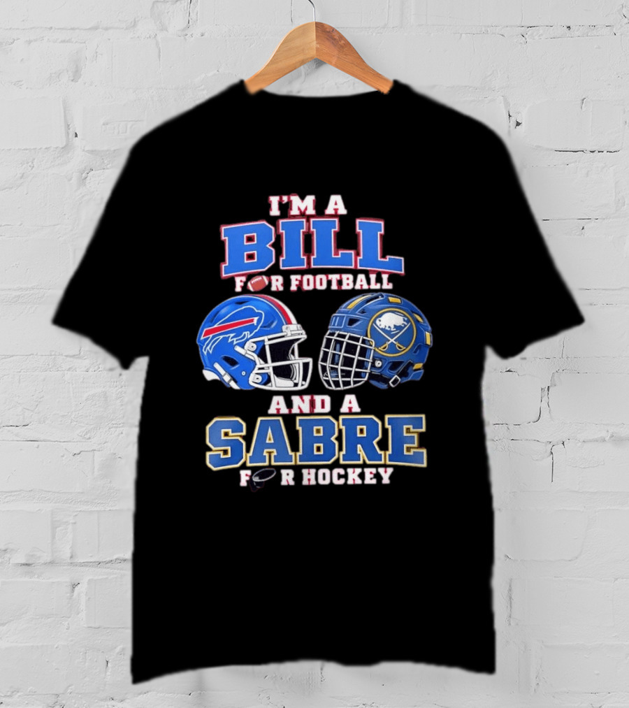 Buffalo Bill Football And Sabre Hockey Fan Helmets T-Shirt