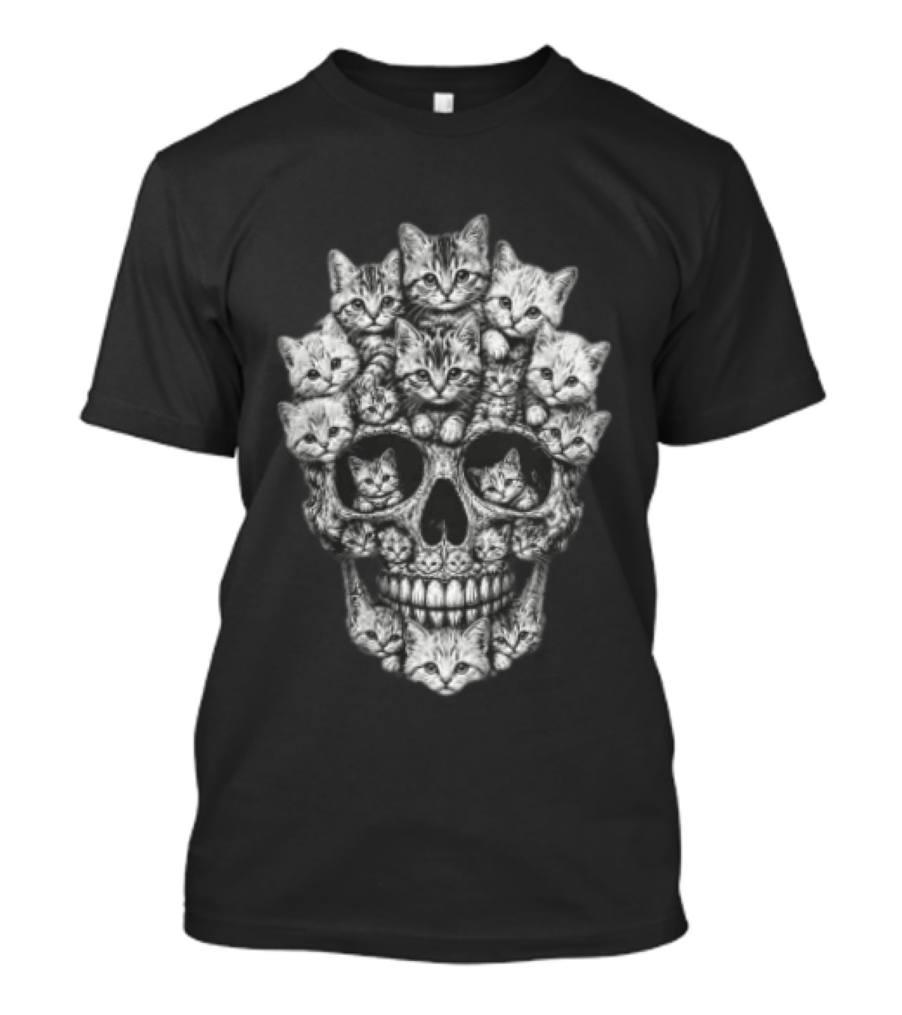Tabby Kittens Forming Skull Image T-Shirt