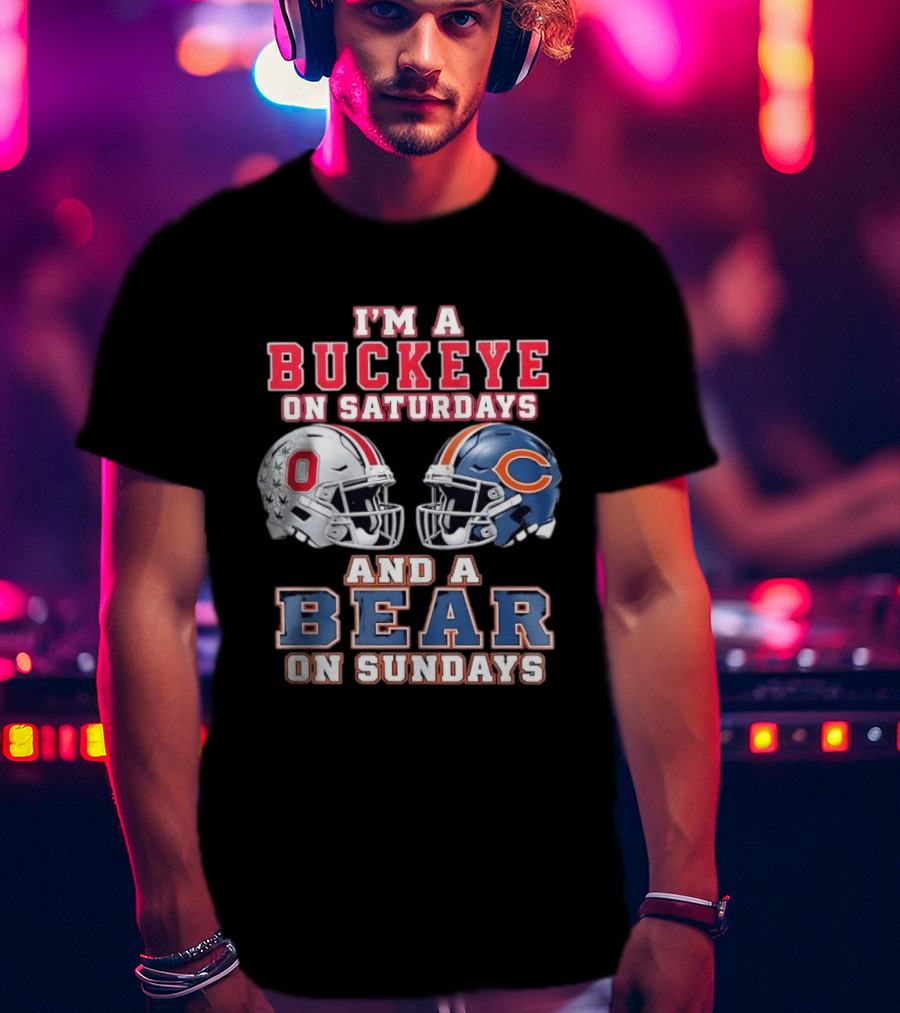 Ohio Buckeyes Saturdays Chicago Bears Sundays Football Rivalry T-Shirt