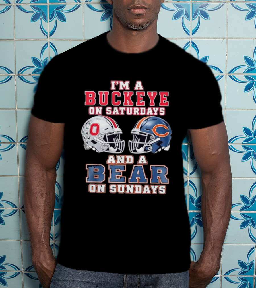 Ohio Buckeyes Saturdays Chicago Bears Sundays Football Rivalry T-Shirt
