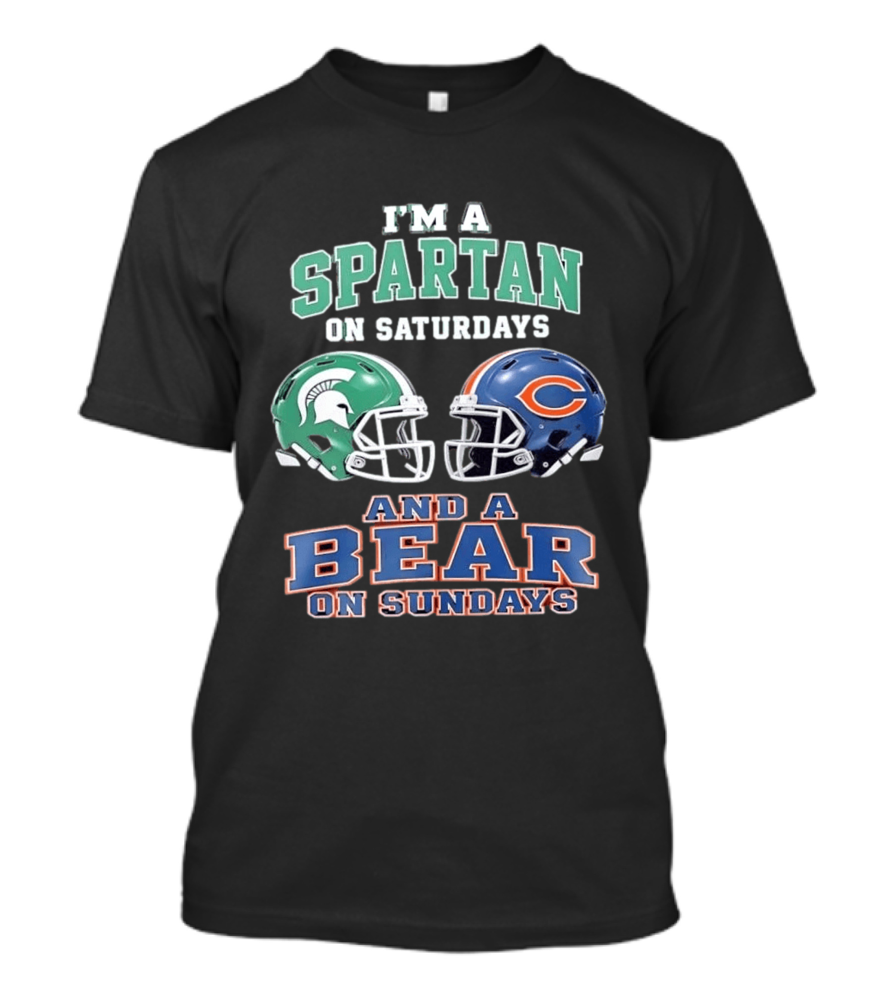 I'm A Spartan On Saturdays Bear Helmet Sundays T-Shirt