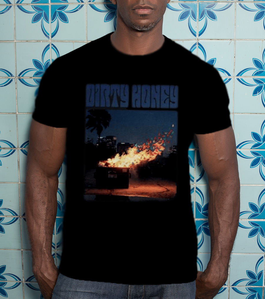 Dirty Honey Dumpster Fire Album Cover Vintage Aesthetic T-Shirt