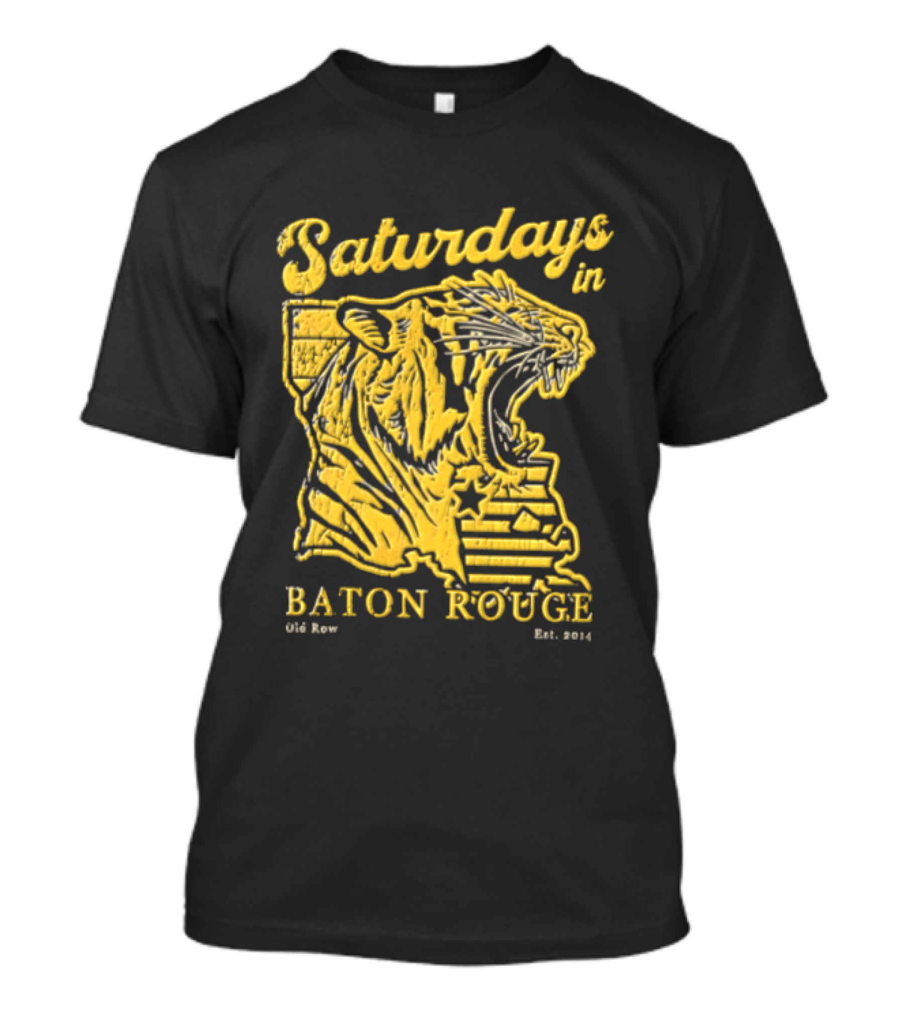 Saturdays In Baton Rouge Kyle Row Miami OH Roaring Tiger Head Louisiana Est 2014 T-Shirt