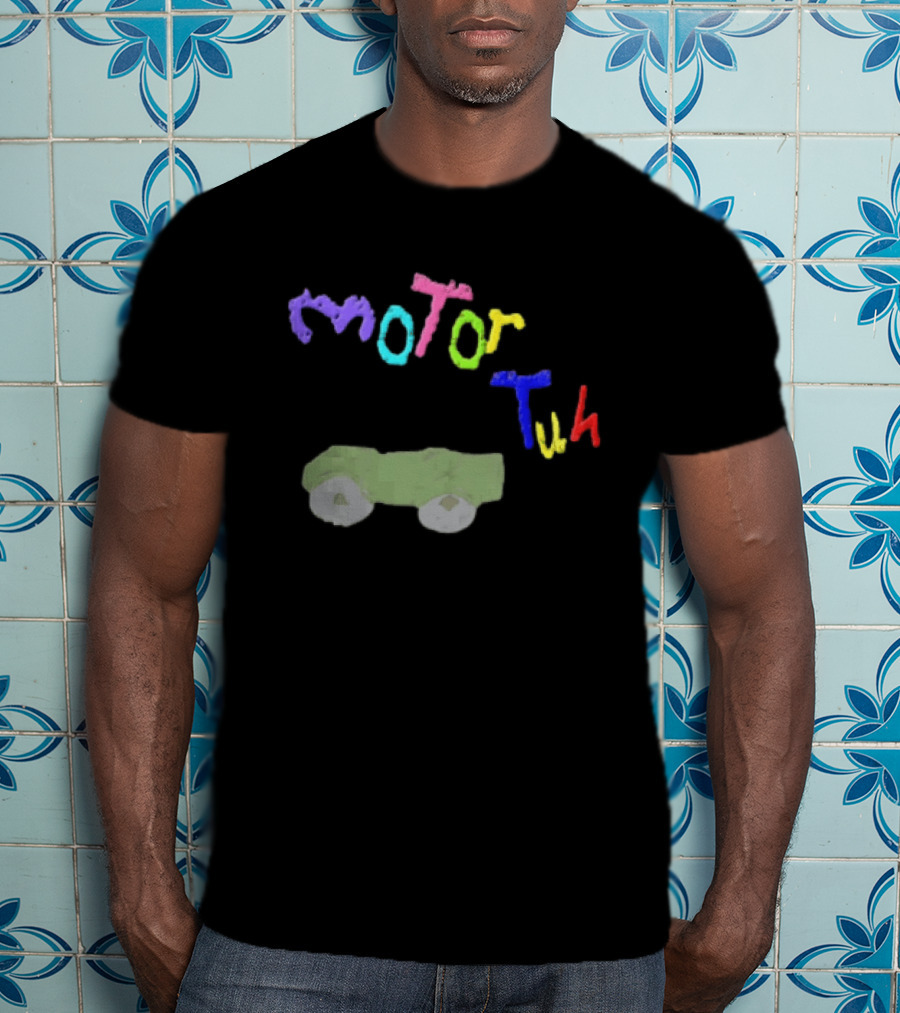 Motor Tuh Colorful Green Truck Drawing T-Shirt