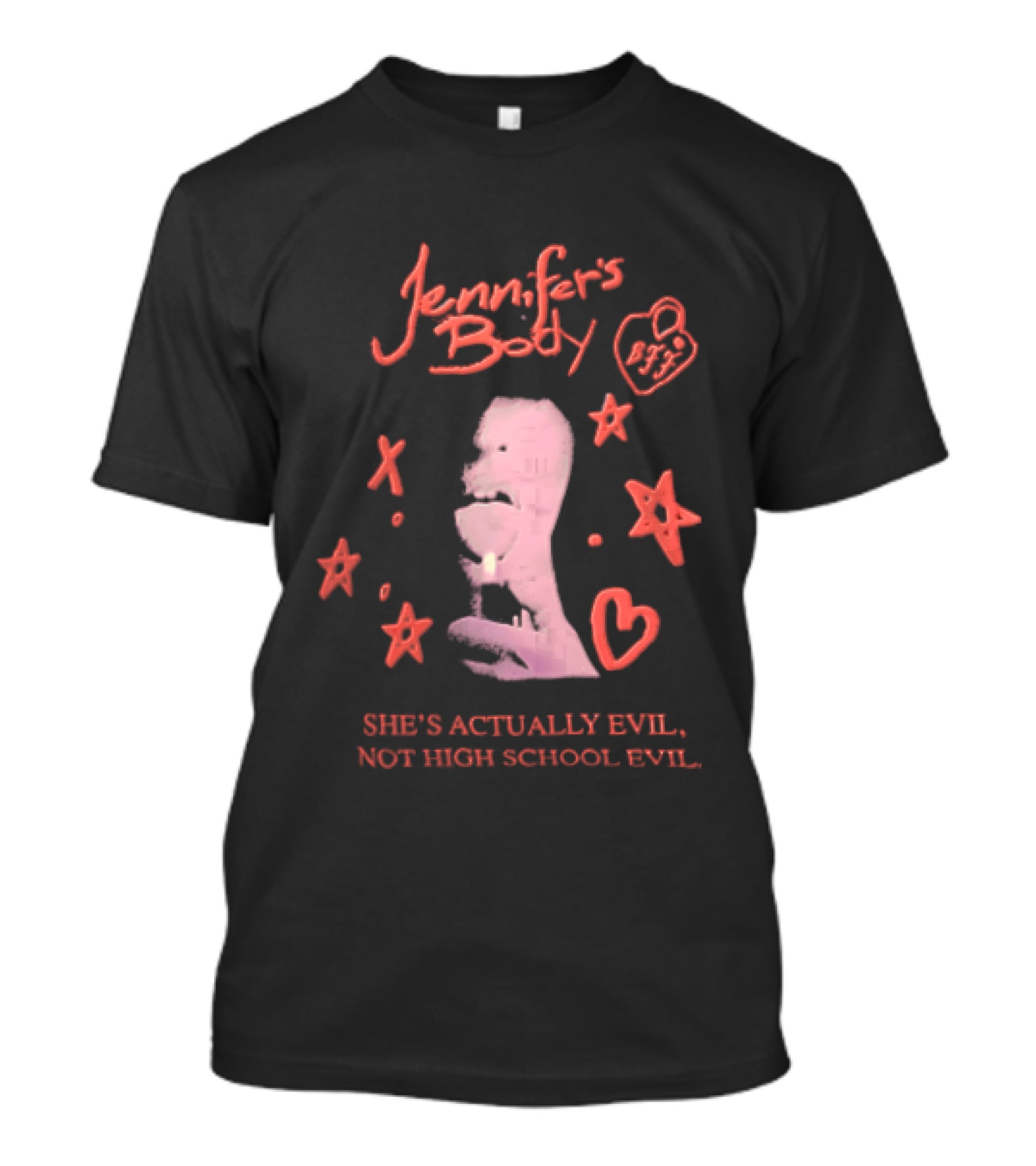 Jennifer's Body She's Actually Evil Not High School Evil Stars And Heart T-Shirt
