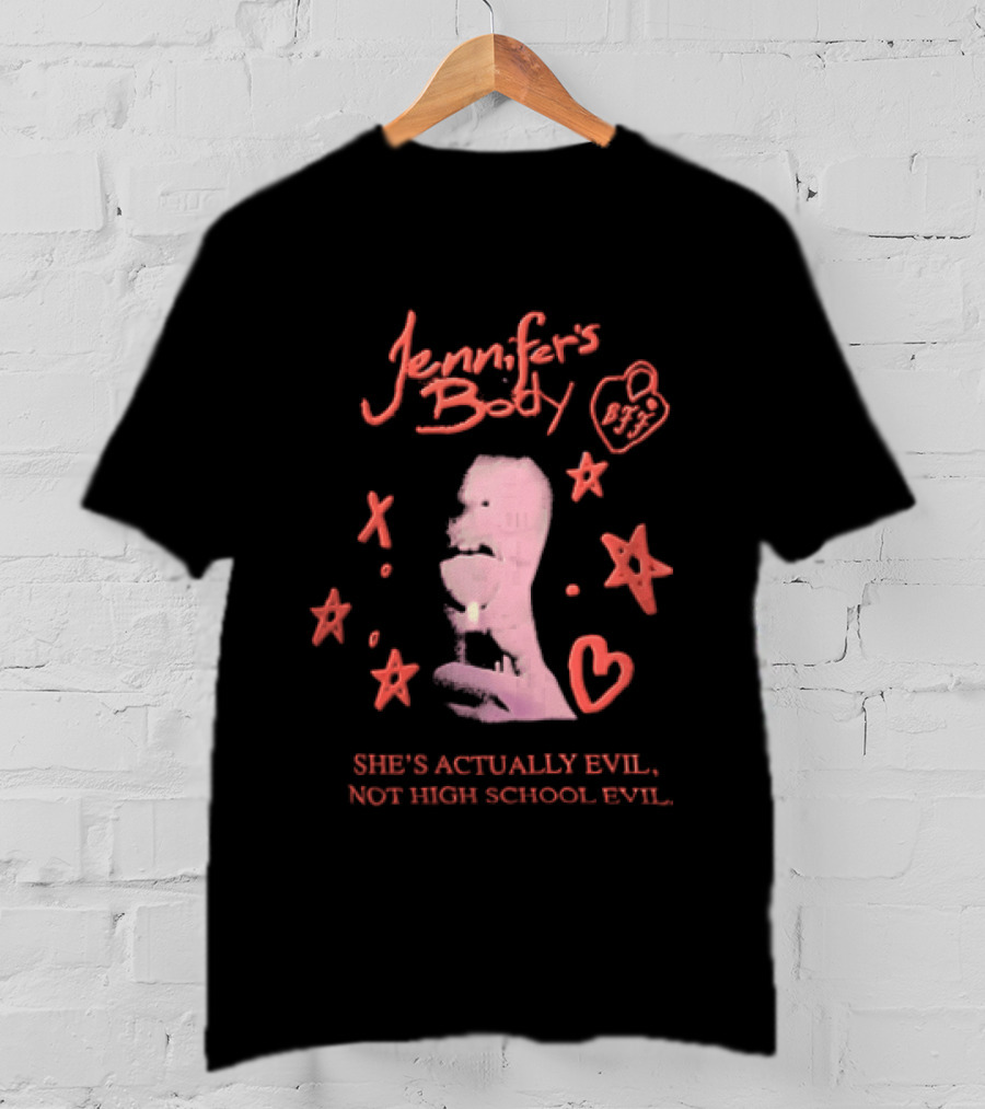 Jennifer's Body She's Actually Evil Not High School Evil Stars And Heart T-Shirt