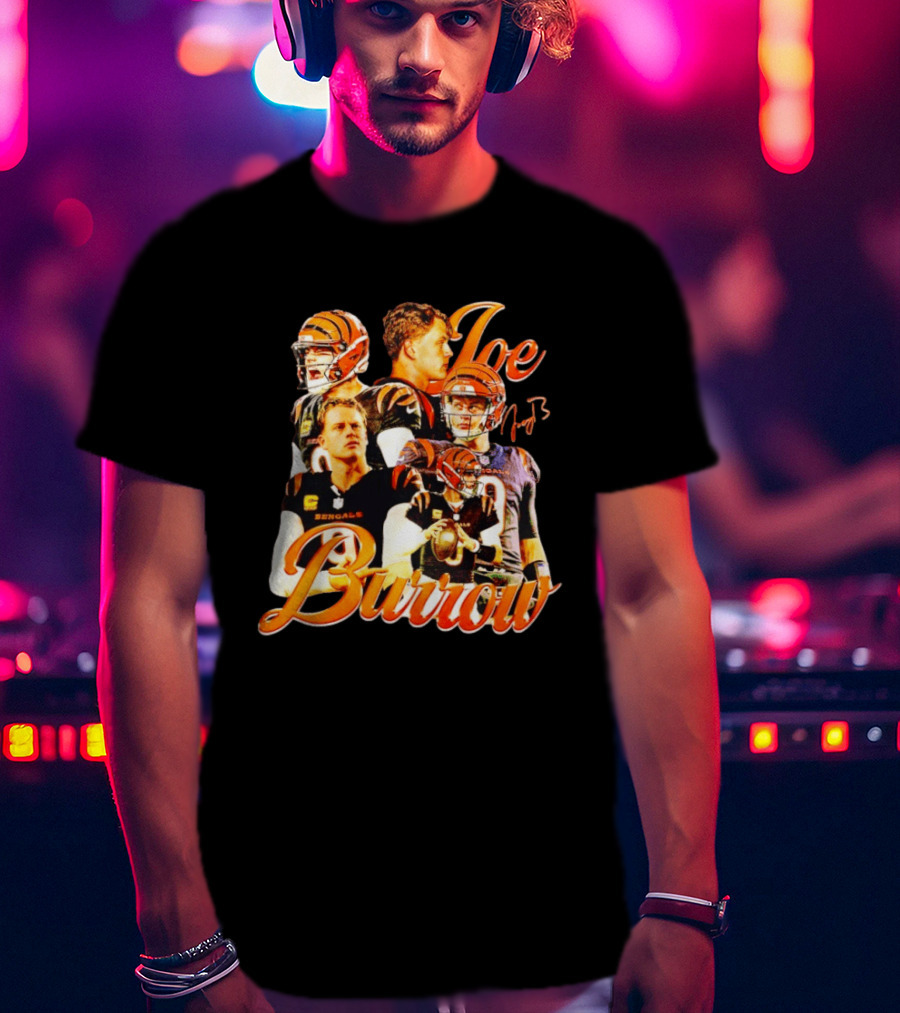 Joe Burrow Cincinnati Bengals Football Player Collage Bengals NFL QB T-Shirt