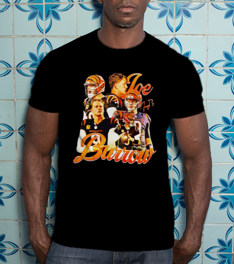 Joe Burrow Cincinnati Bengals Football Player Collage Bengals NFL QB T-Shirt