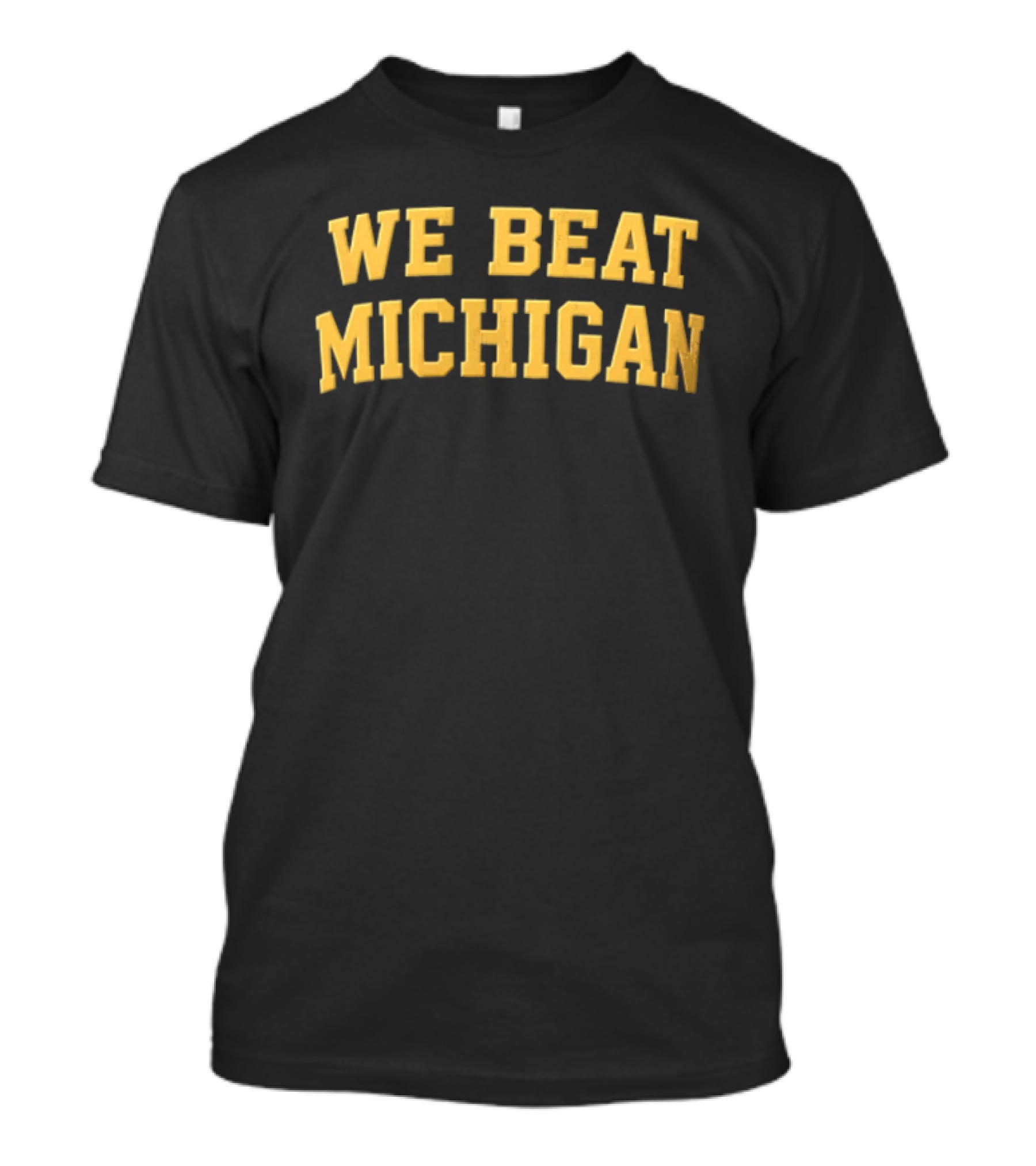 NCAA We Beat Michigan Yellow Varsity Lettering Brown T-Shirt