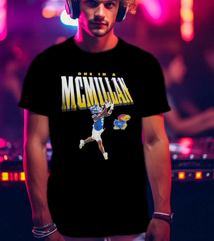 One In A McMillan Kansas Jayhawks KU Football Player Catching T-Shirt