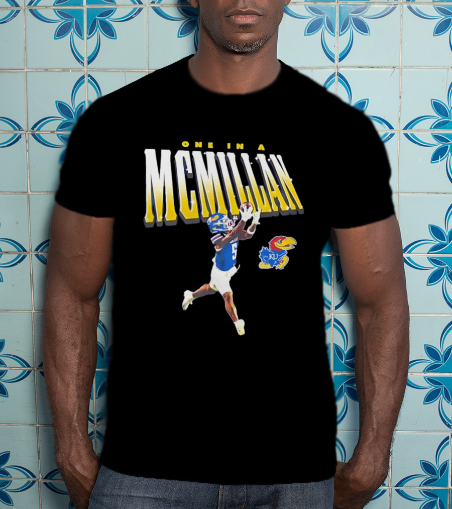 One In A McMillan Kansas Jayhawks KU Football Player Catching T-Shirt
