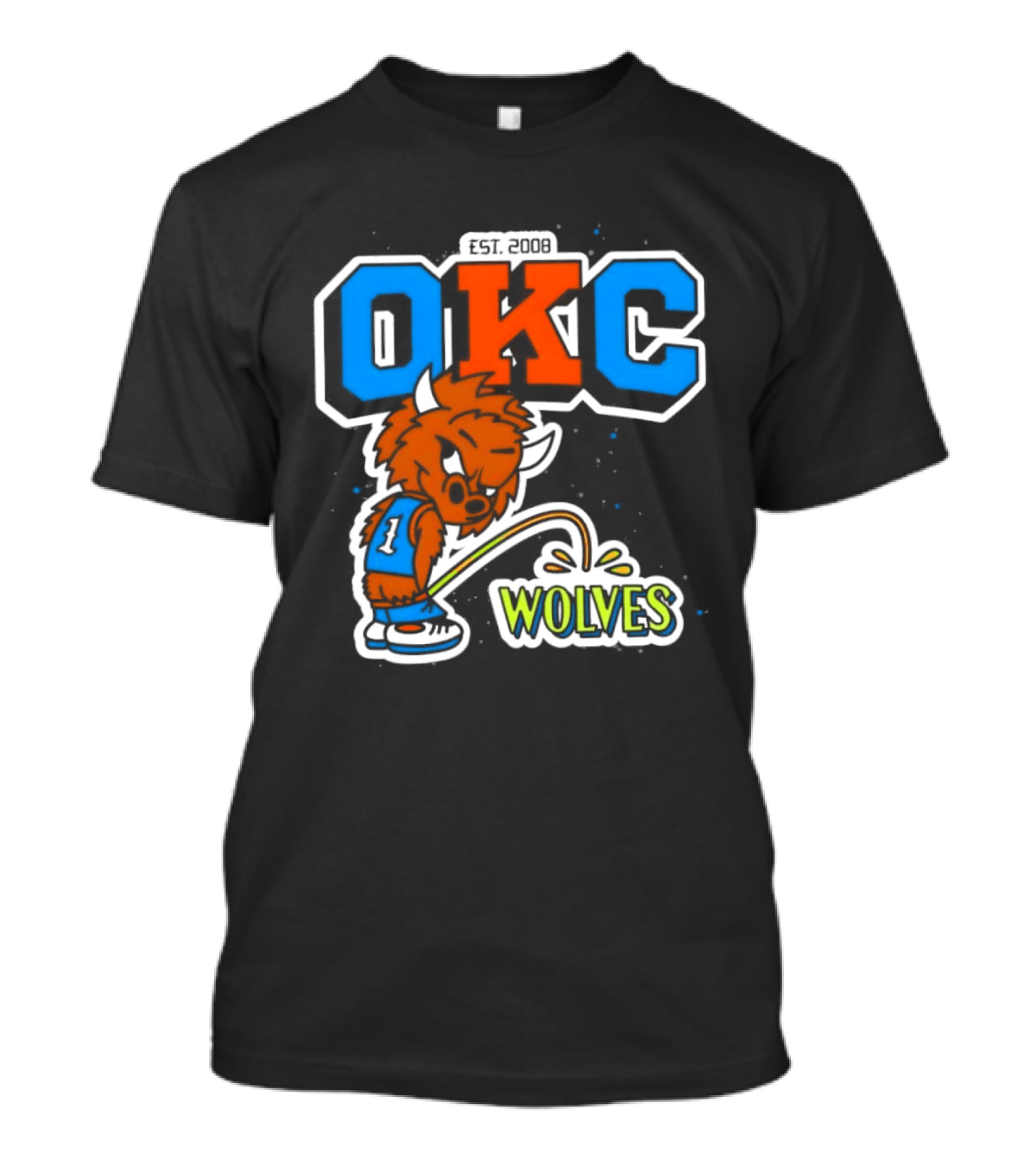 OKC Bison 2008 No 1 Jersey Vs Wolves T-Shirt