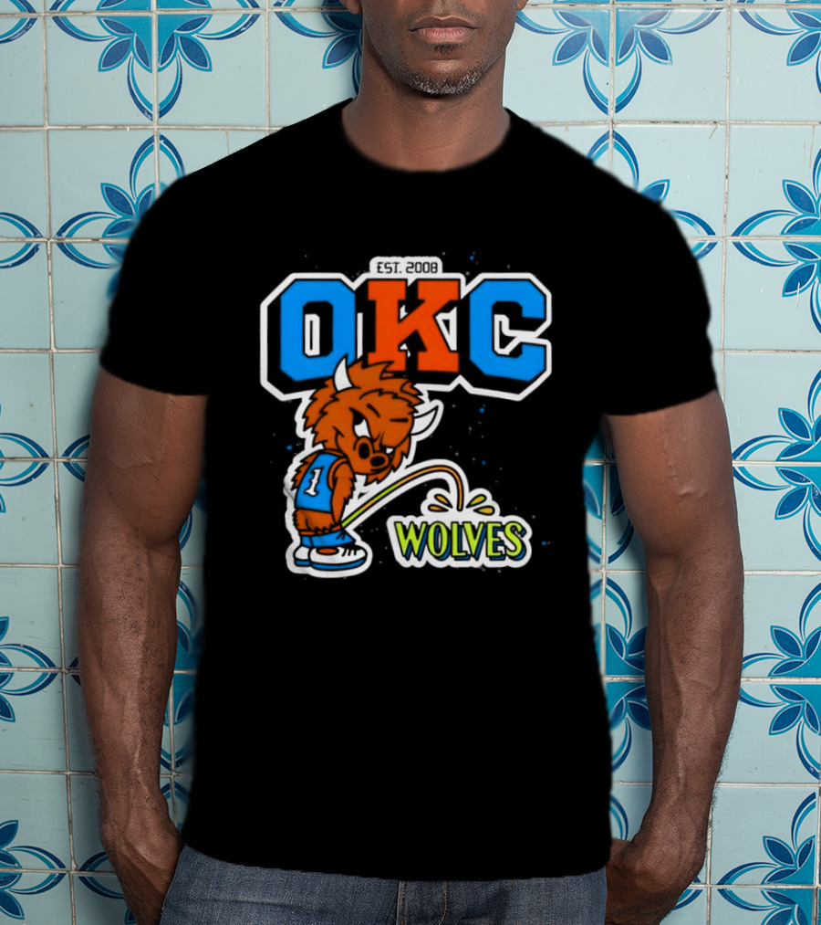 OKC Bison 2008 No 1 Jersey Vs Wolves T-Shirt