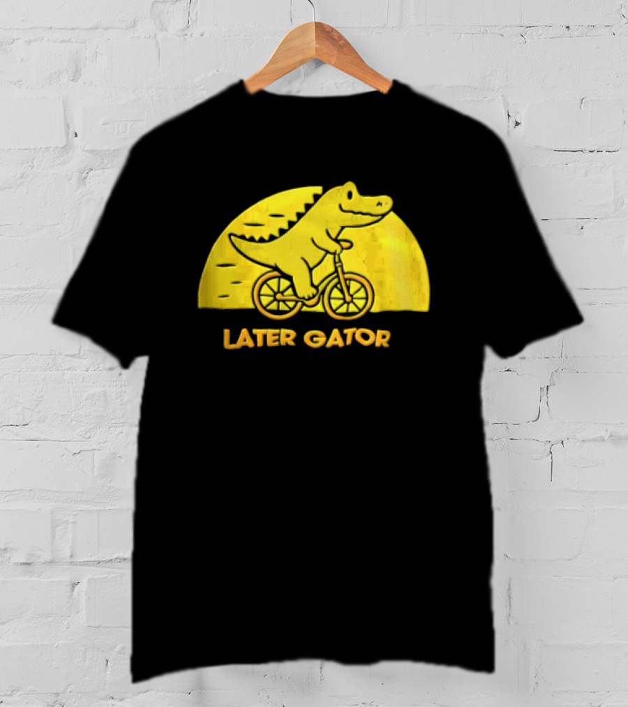 Later Gator Riding Bicycle Fun T-Shirt