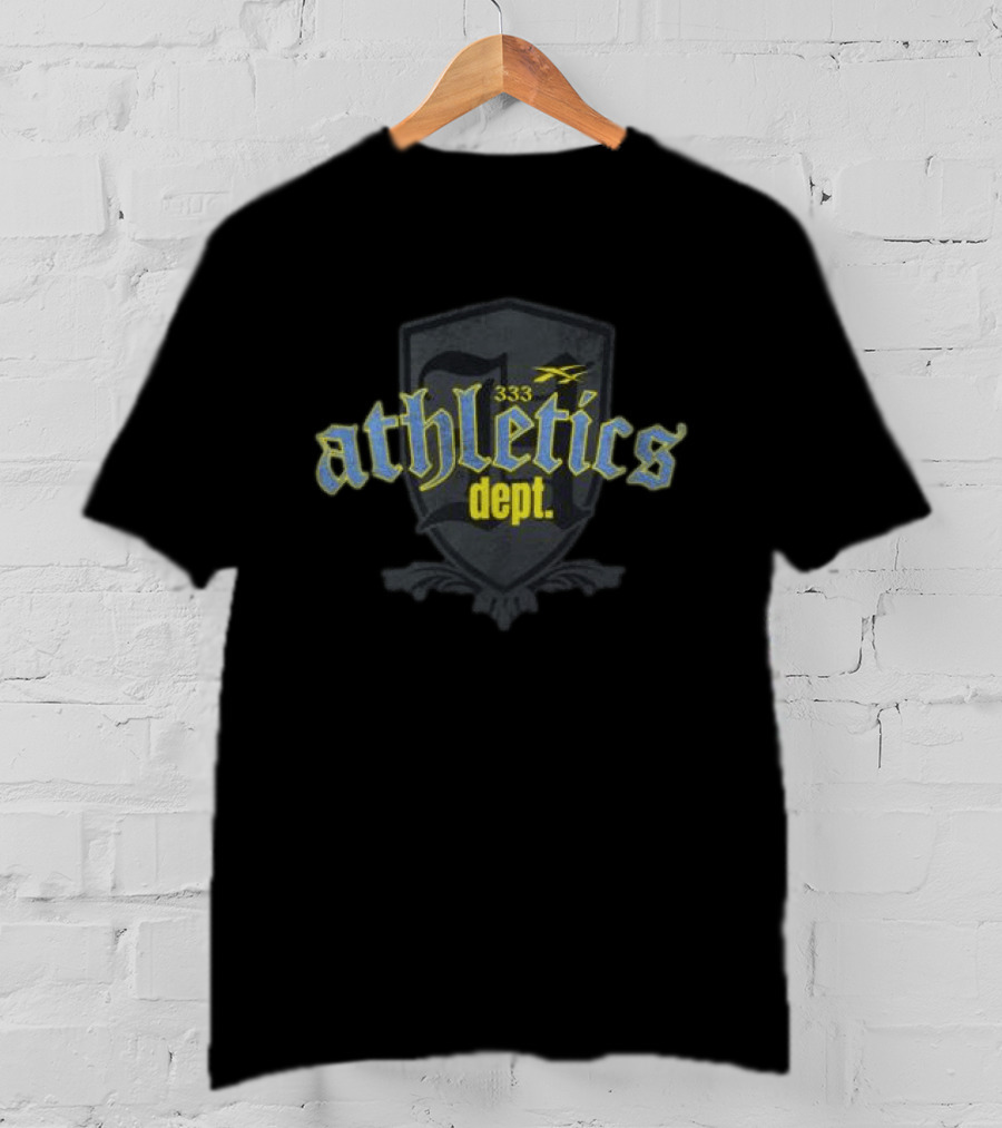 Revenge Store Glitter Arch Black Athletics Dept 333 T-Shirt