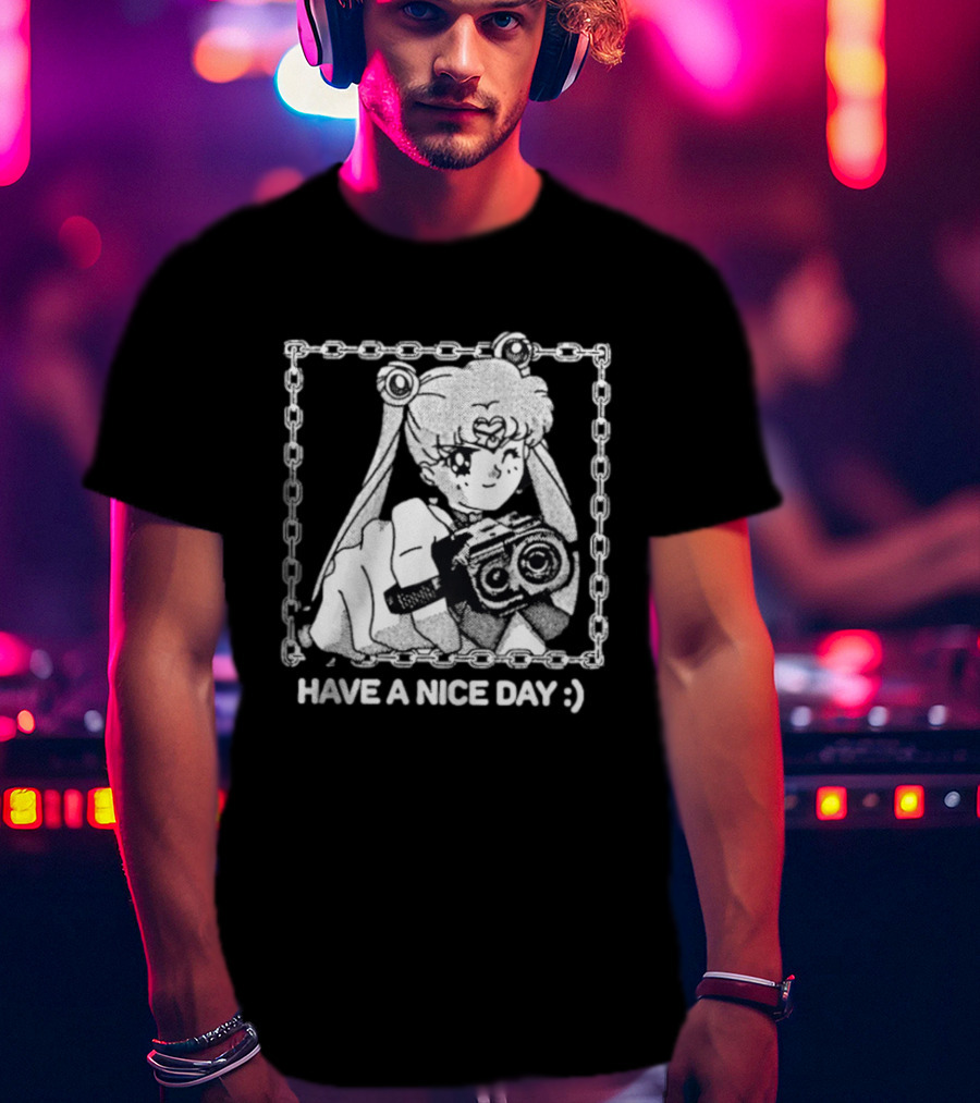 Sailor Moon Have A Nice Day Chain Frame Camera T-Shirt