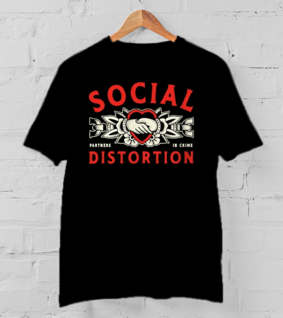 Social Distortion Partners In Crime Heart With Roses T-Shirt
