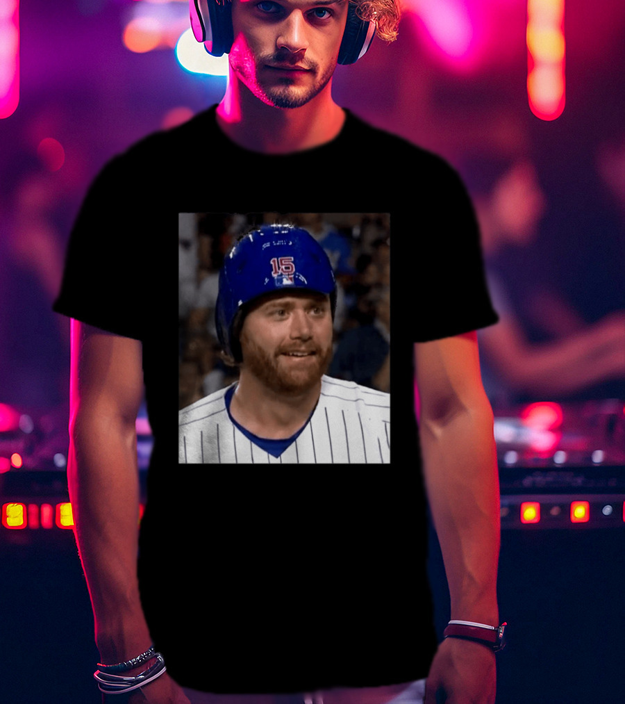 Taylor Davis Cubs Number 15 Helmet Stare T-Shirt