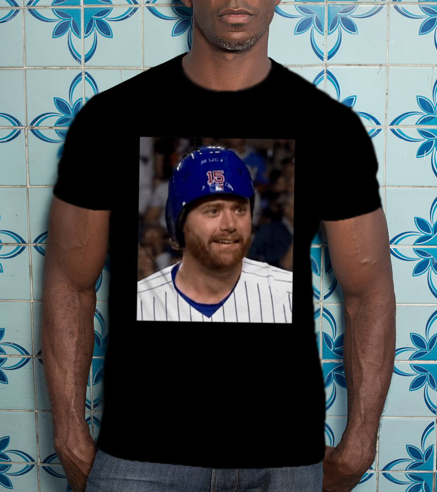 Taylor Davis Cubs Number 15 Helmet Stare T-Shirt