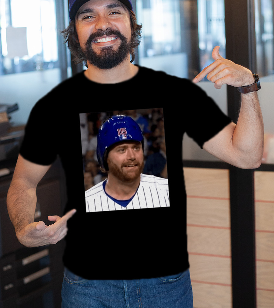 Taylor Davis Cubs Number 15 Helmet Stare T-Shirt