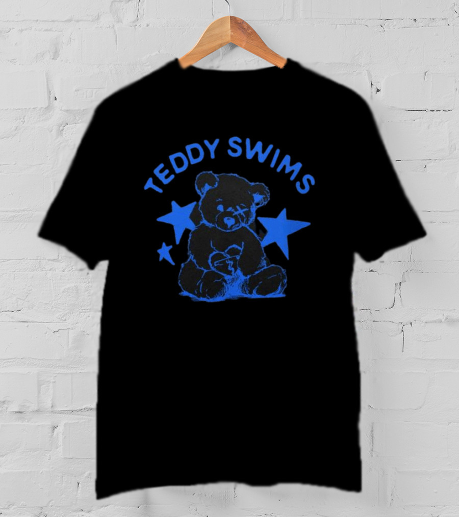 Teddy Swims Teddy Stars Bear Illustration In Blue With Stars T-Shirt