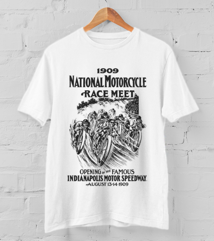 1909 National Motorcycle Race Meet Indianapolis Motor Speedway Opening Event T-Shirt