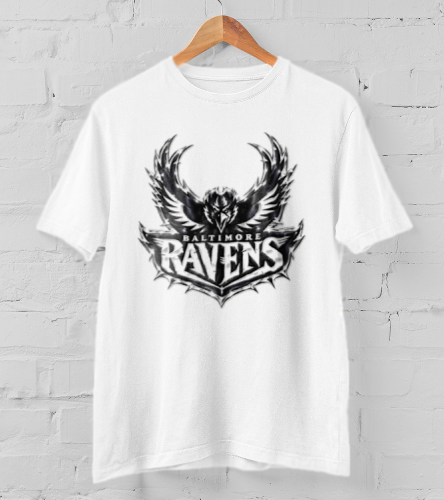 Baltimore Ravens Purple Metallic Bird Ravens T-Shirt