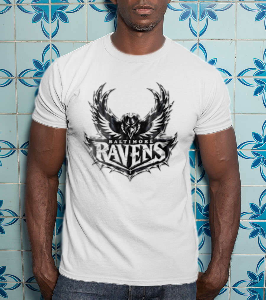 Baltimore Ravens Purple Metallic Bird Ravens T-Shirt
