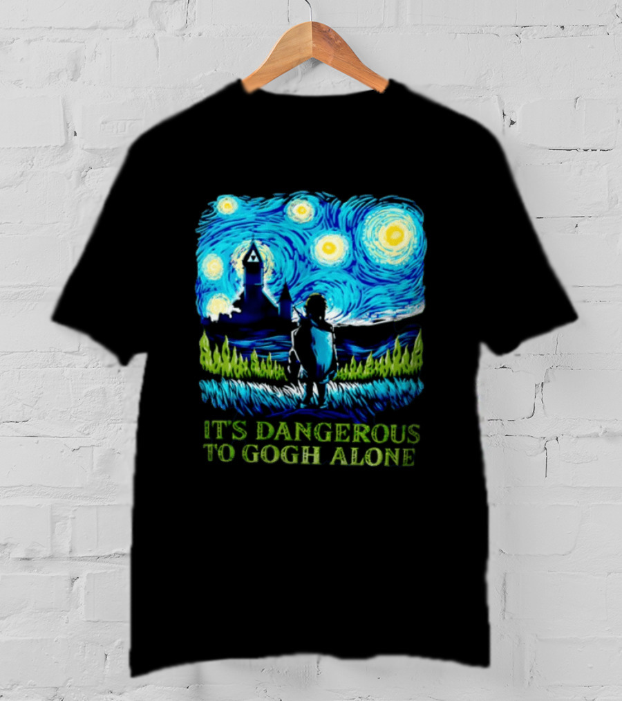 The Legend Of Zelda It's Dangerous To Gogh Alone Starry Night Link Standing T-Shirt