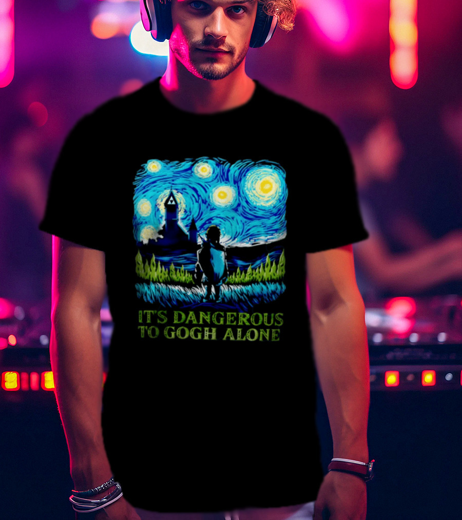 The Legend Of Zelda It's Dangerous To Gogh Alone Starry Night Link Standing T-Shirt