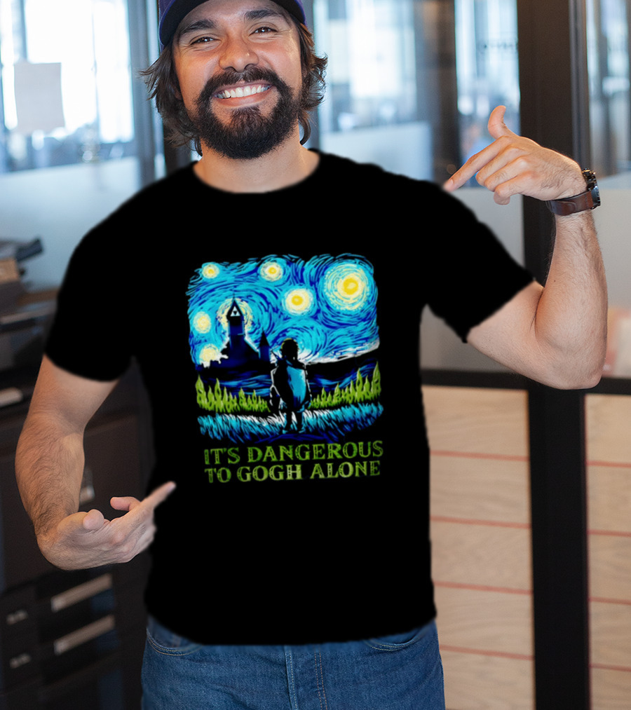 The Legend Of Zelda It's Dangerous To Gogh Alone Starry Night Link Standing T-Shirt