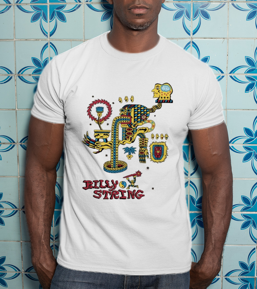 Billy Strings Store Surreal Psychedelic Art With Abstract Face And Colorful T-Shirt
