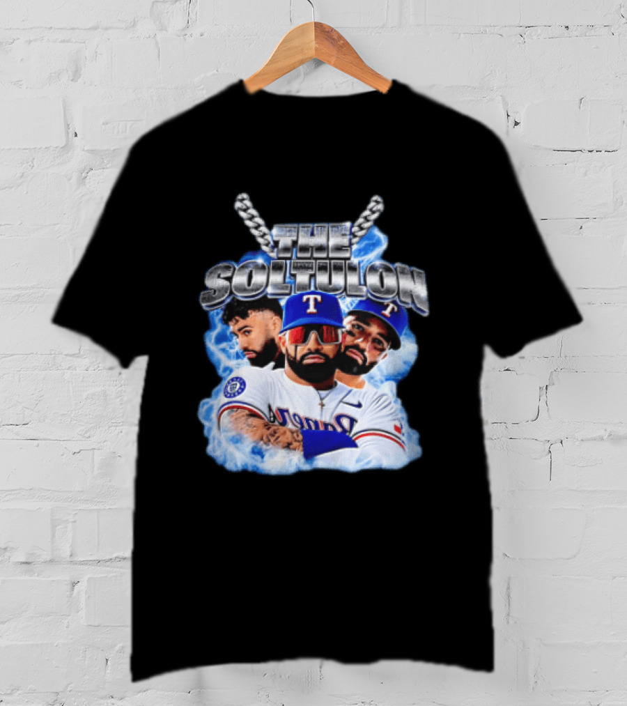 The Soltulon Texas Rangers Baseball Players Trio With Electric Blue T-Shirt