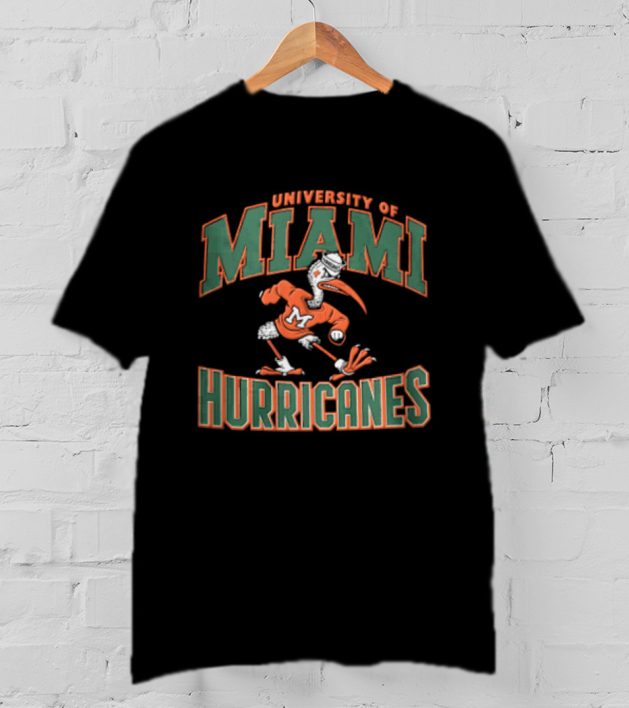 University Of Miami Hurricanes Mascot Ibis Running T-Shirt