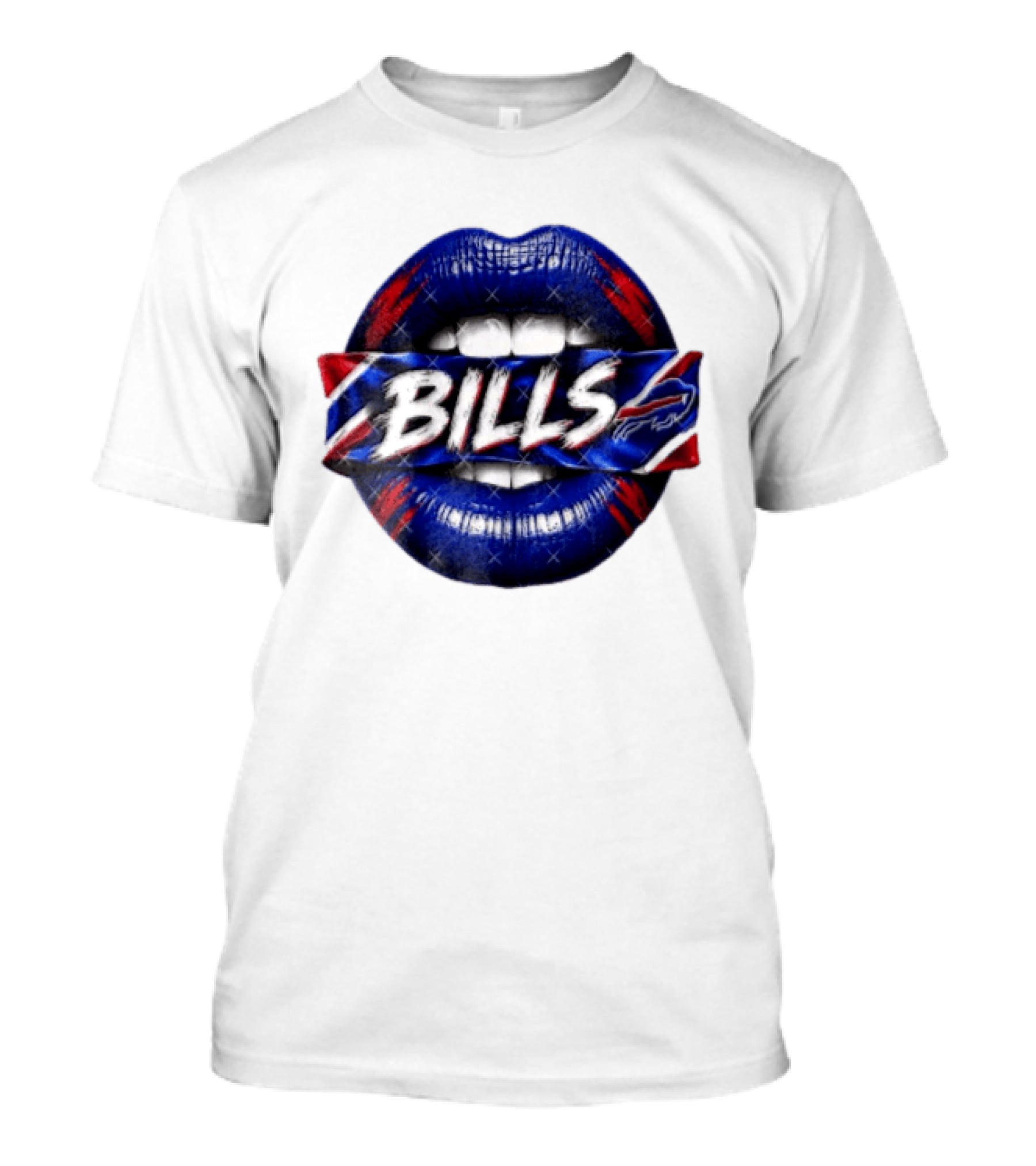 Buffalo Bills Blue Red Lips Banner With Bills Team T-Shirt