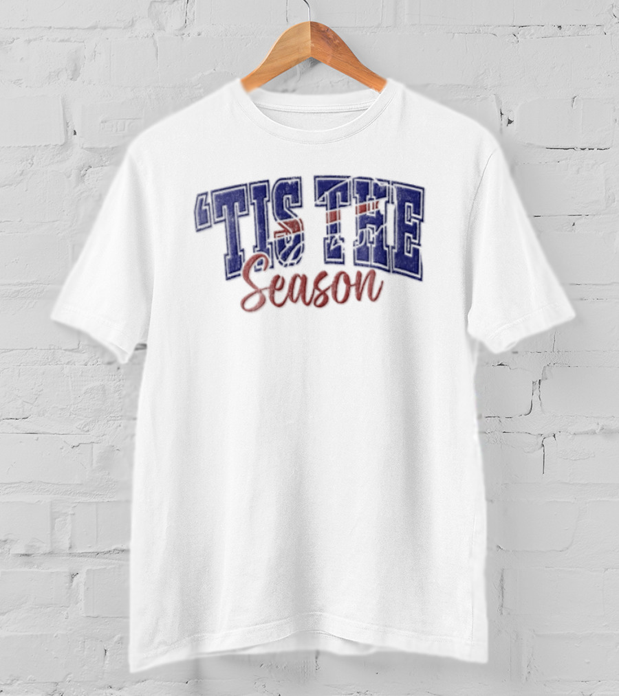 Buffalo Bills Tis The Season Distressed Lettering T-Shirt