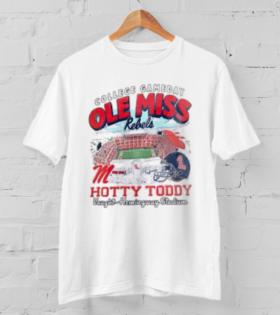 College Gameday Ole Miss Rebels Hotty Toddy Football Stadium Helmet T-Shirt