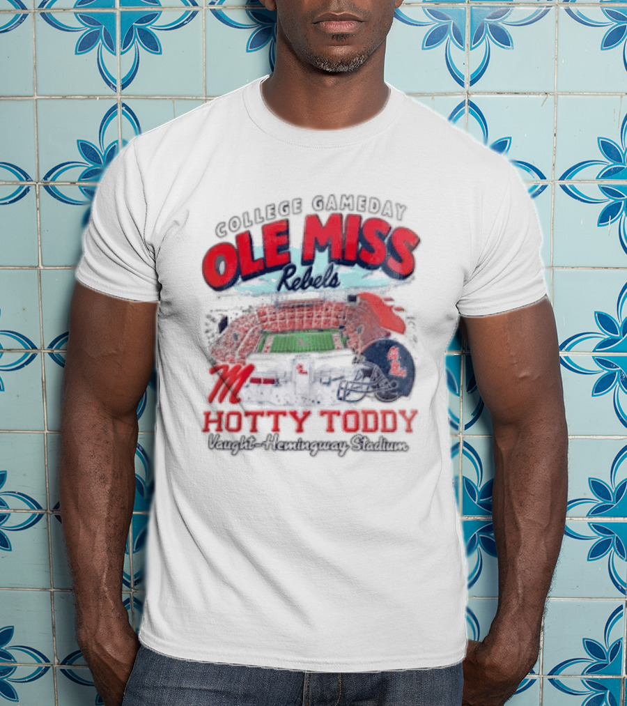 College Gameday Ole Miss Rebels Hotty Toddy Football Stadium Helmet T-Shirt