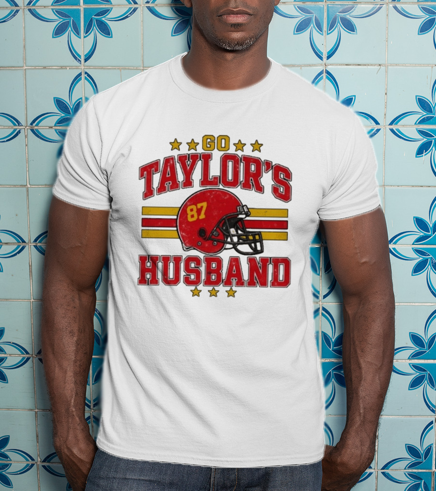 Go Taylor's Husband Football Helmet 87 Stars T-Shirt