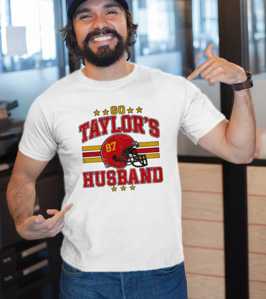 Go Taylor's Husband Football Helmet 87 Stars T-Shirt