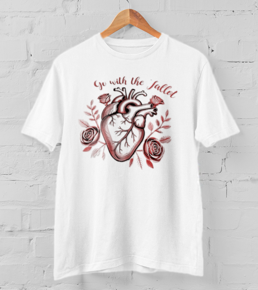 Go With The Fallot Anatomical Heart Rose Surround T-Shirt