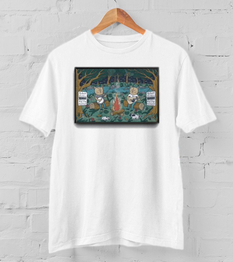 The Avett Brothers Vienna VA Tour 9 18 2026 Cats Playing Instruments By Campfire T-Shirt