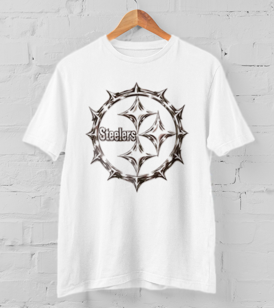 Pittsburgh Steelers Gold Metallic Spiked Ring T-Shirt