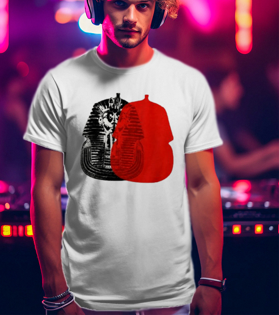 Pyramids Half Marathon Store The Tut Edit Egyptian Pharaoh Mask T-Shirt