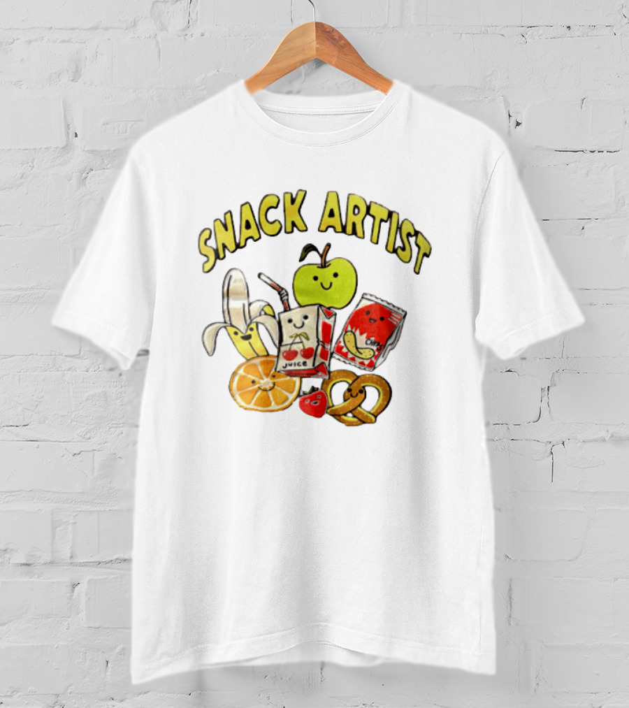 Snacks Juice Banana Apple Chips Pretzel Orange Cartoon T-Shirt