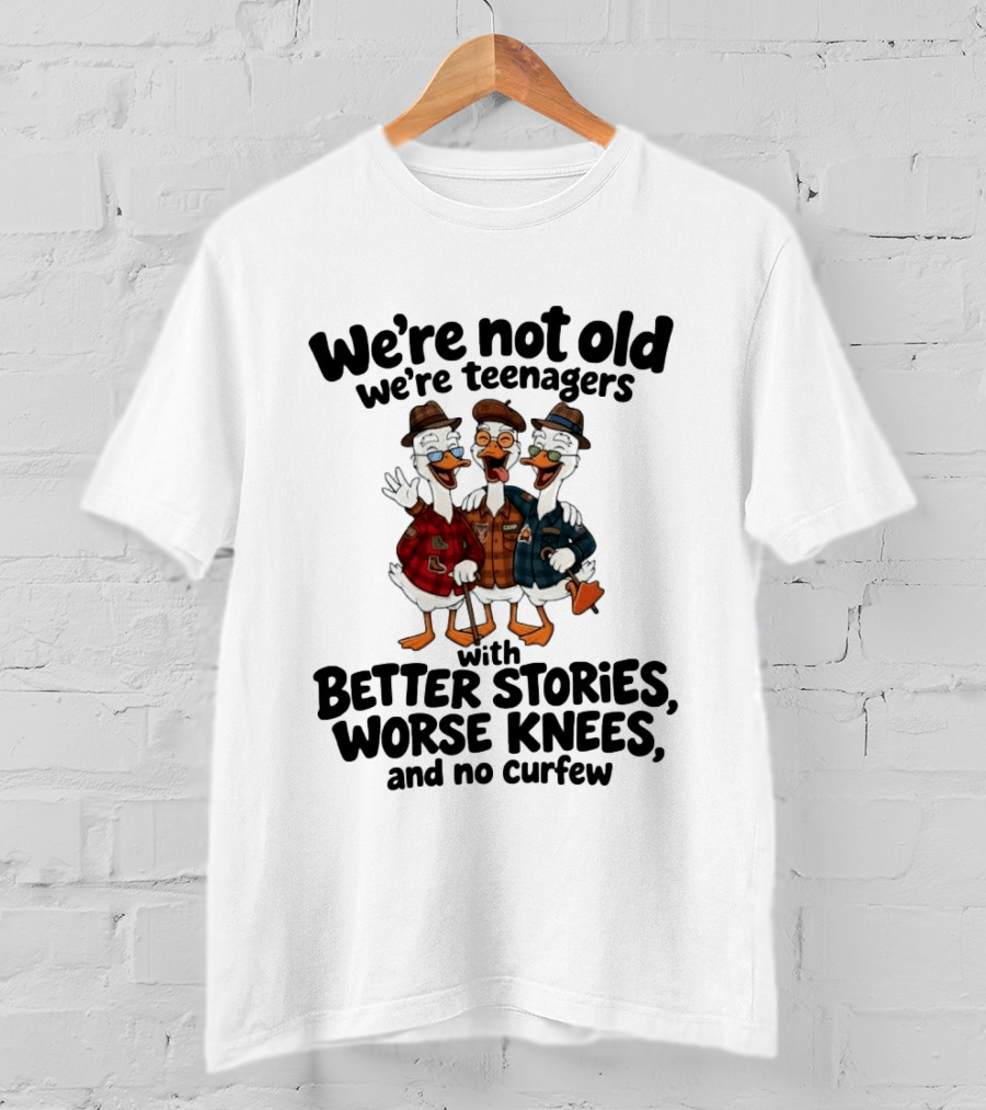 We're Not Old We're Teenagers Ducks Better Stories Worse Knees No Curfew T-Shirt