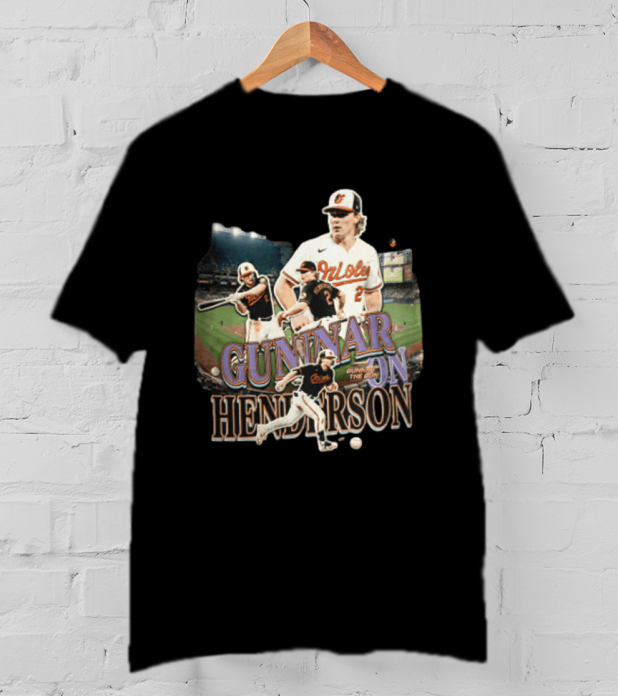 Baltimore Orioles Gunnar Henderson The Gun Baseball Player Action Shots T-Shirt