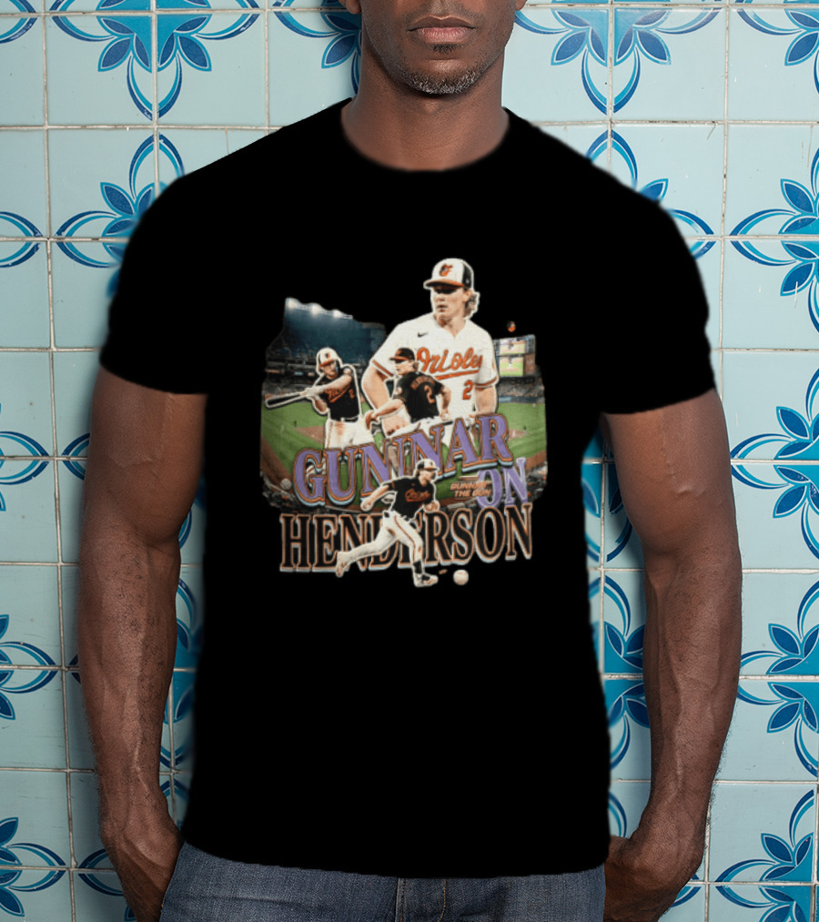 Baltimore Orioles Gunnar Henderson The Gun Baseball Player Action Shots T-Shirt